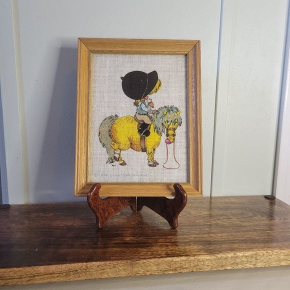 Vintage Lynne Santarlsci Serigraph Canvas Children Art - Picture 2 of 6